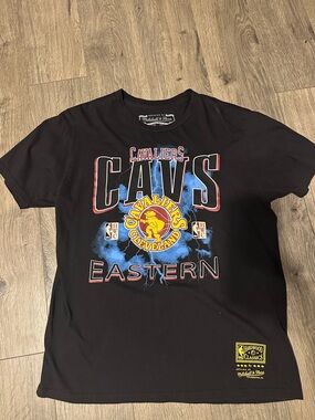 Mitchell & Ness Black Cavaliers Tee with Maroon and Blue Lettering